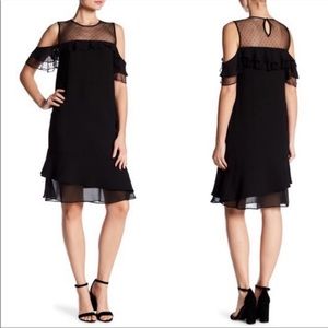 Nanette Lepore Black Cold Shoulder Midi Dress 2